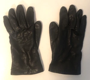 Talbots Womens Black Real Leather Gloves Cashmere Lined Size 8 Made In Italy EUC - Picture 1 of 6