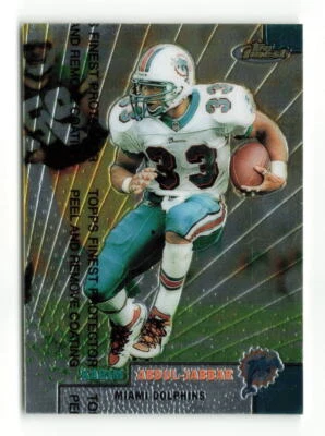 1999 FINEST KARIM ABDUL-JABBAR #93 MIAMI DOLPHINS FOOTBALL CARD - Image 1 of 2