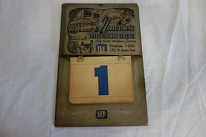 Vintage Metal Perpetual Wall Calendar Advertising w/ Card Flipper 1940s-50s - Picture 1 of 7