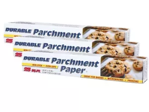 3 rollos de papel pergamino antiadherente seguro para horno microondas 25 pies cuadrados x 12 pulgadas - Imagen 1 de 4