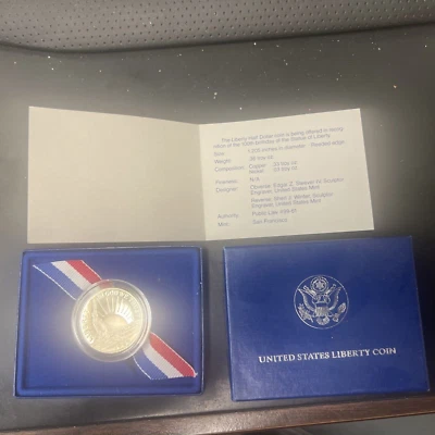 1986 U.S. Mint Half Dollar Proof Statue of Liberty Coin in Clad with COA and Box - Image 1 of 4