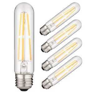5Pack T10 LED Dimmable Tubular Light Bulb, 6W (40W), 2200K, Filament E26 - Picture 1 of 1
