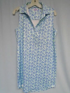 Vineyard Vines Blue Coral Reef Lightweight Summer L Shift Dress Size S - Picture 1 of 8