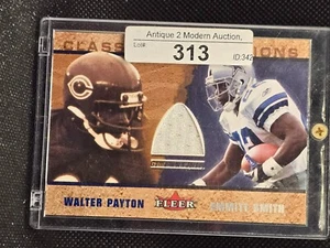 2002 Fleer Tradition Classic Combo Emmitt Smith, Walter Payton AUFKLEBER AUF COVER - Bild 1 von 2