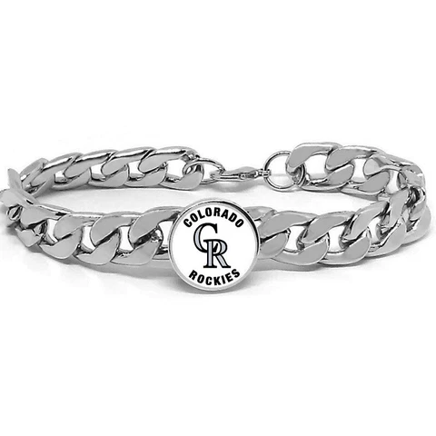 Colorado Rockies Mens Womens Stainless Steel Link Chain Bracelet Jewelry Gift D4 Cover