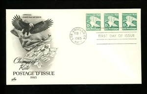 US FDC #2112 Artcraft 1985 Los Angeles CA "D" Eagle PNC Plate # 1 - Picture 1 of 2