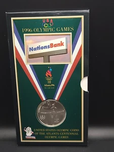 RARE 1996-D BU OLYMPICS GYMNAST SILVER DOLLAR COMMEMORATIVE FOLDER - Picture 1 of 4