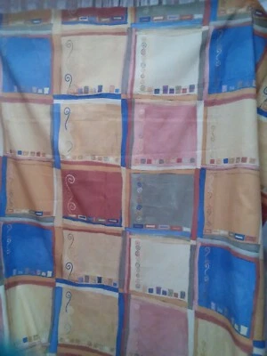 Satin Like Medium Weight Non Shiny Fabric 3.69 yards X  58" Abstract Design - Image 1 of 4