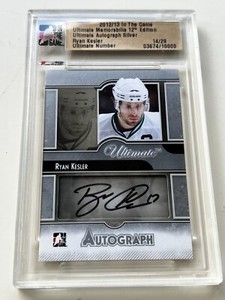 2012-13 ITG Ultimate Memorabilia 12th edition Auto Silver Ryan Kesler /29