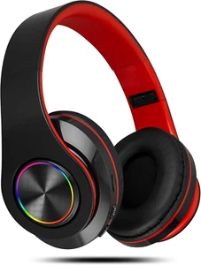 Bluetooth Headphones Over-Ear, 60 Hours Playtime Foldable Lightweight Wireless H - Picture 1 of 7