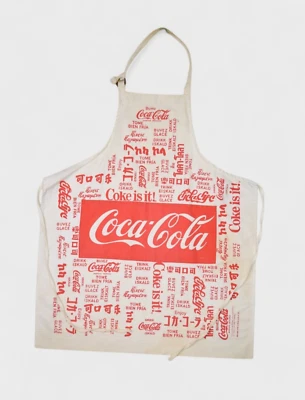 Delantal Coca Cola Vintage 1984 Idiomas Publicidad Trabajo Empleado Años 80 Bebida Comprar Coca-Cola Foto 1 de 4