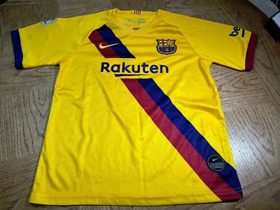 Rakuten Laliga Soccer Jersey Nike FCB Boys Youth Yellow Griezmann 17 Small - Image 1 of 4