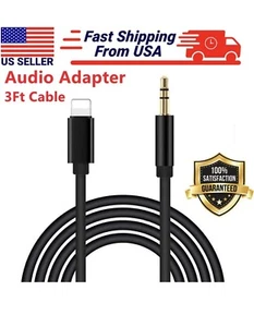 Cordon adaptateur voiture audio pour iPhone 7 8 X XR 11 12 13 Pro Max 8 broches à 3,5 mm AUX - Photo 1 sur 10