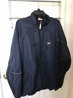 Speedo Men's Blue Black Wind Breaker Jacket Size XXL - Image 1 of 4