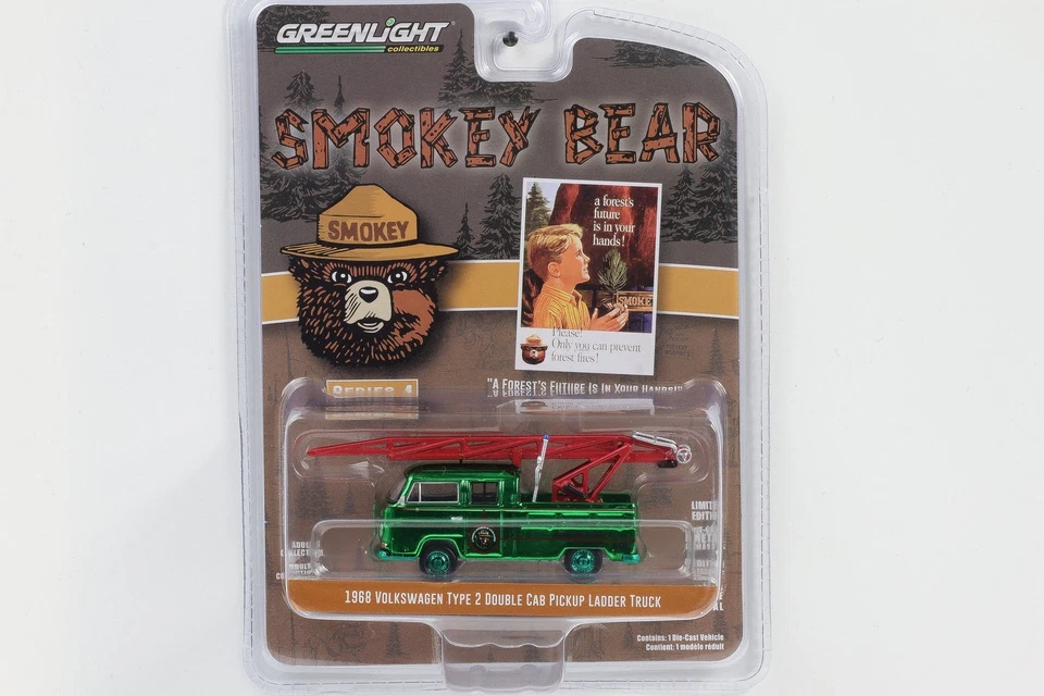1:64 Greenlight 1968 VW tipo 2 doppia cabina pick-up scala camion verde... - Immagine 1 di 1