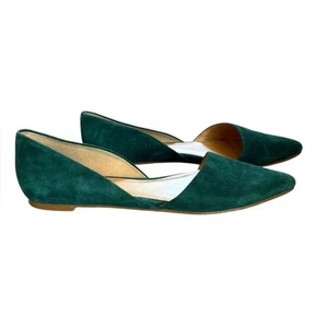 J Crew Zoe Wildleder D’orsay Ballerinas smaragdgrün Damengröße 9 - Bild 1 von 9