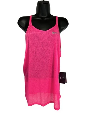 Regata NIKE Cool Breeze tamanho G rosa quente racerback buraco na fechadura alça dupla malha transparente - Imagem 1 de 4