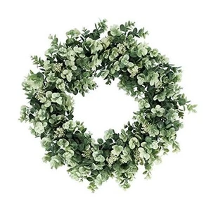 Puleo International 24" Artificial Eucalyptus Floral Spring Door Wreath - Picture 1 of 2