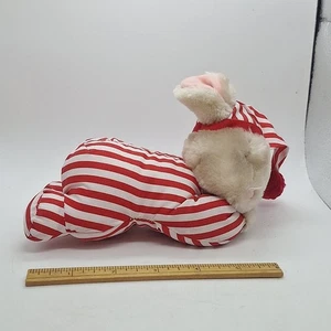 Pijama rojo de felpa vintage Russ Peppermint Christmas Bunny  - Imagen 1 de 7