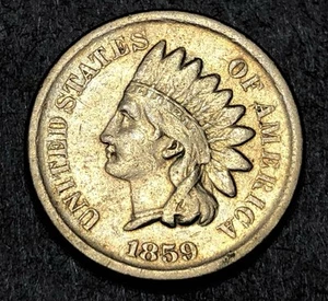 1859 Indian Head Cent Penny Very Fine VF - Picture 1 of 2