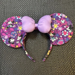 Cerchietto orecchie Vera Bradley Disney Topolino e Minnie’s dolce fiocco floreale viola - Foto 1 di 2