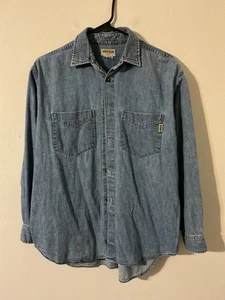 Guess Jeans blue jean denim shirt, mens size small, button-up - Picture 1 of 4