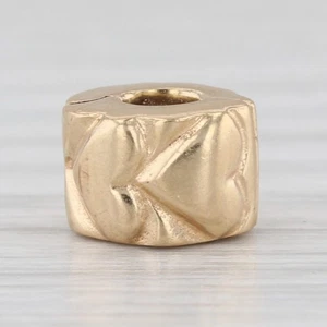 Authentic Pandora 750243 Heart Clip Bead Charm 14k Gold ALE - Picture 1 of 7
