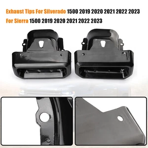 84434642 84434641 For Chevy Silverado GMC Sierra 19-24 Exhaust Tips Bezels Black - Picture 1 of 12