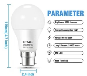 Litake B22 LED Glühbirnen, 5er Pack warmweiß - Bild 1 von 7