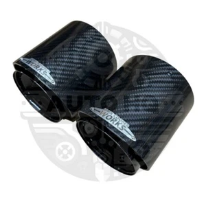 2X PUNTAS DE ESCAPE DE FIBRA DE CARBONO BRILLANTE ESTILO JCW PARA MINI F55 F56 F57 UK COOPER S UK - Imagen 1 de 11