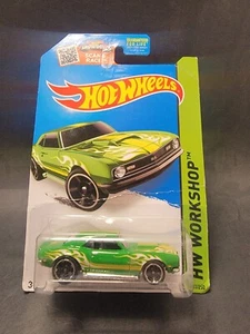 2015 HOT WHEELS '68 CHEVY COPO CAMARO SS #211 HW WORKSHOP GREEN FLAMES - Picture 1 of 6