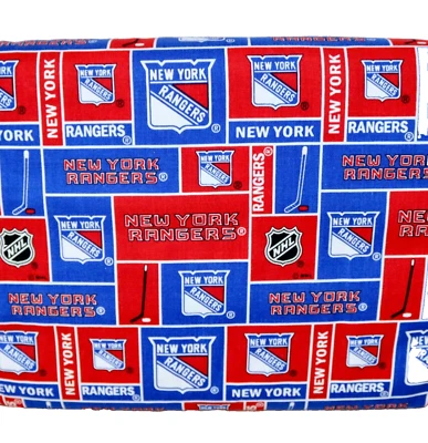 New York Ranger ~ Block Pattern NHL Cotton Fabric 1/4 Yard 9” X 44” New - Image 1 of 4