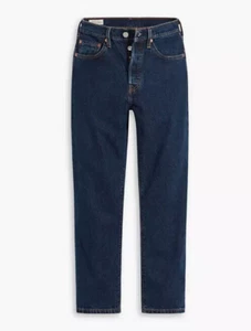 LEVIS 501 Womens Blue Cropped Jeans Ladies Size 30W 28L NEW - Picture 1 of 4
