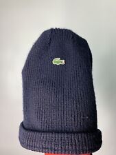 Winter hat Lacoste logo-patch ribbed-knit Beanie - Farfetch Mens Blue