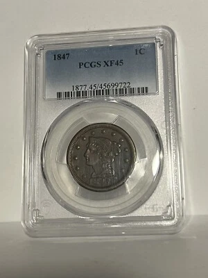 1847 PCGS XF45 Large cent - Image 1 of 2