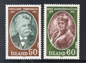 ICELAND MNH 1978 SG559-560 FAMOUS ICELANDERS - Picture 1 of 1
