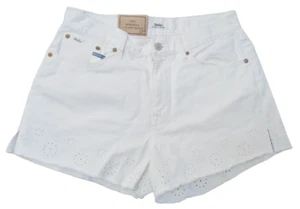 Polo Ralph Lauren Womens Size 31 The Sophia White Shorts Embroidered Eyelets - Picture 1 of 3