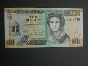 ** Superb Belize 'GEF' ** $10 **2003 ** Commonwealth  Banknote - Picture 1 of 6