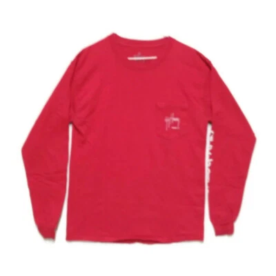 Camiseta Guy Harvey Para Hombres M Azul Marlín Sp Caballa LS Bolsillo Cuello Redondo Rojo Algodón Foto 1 de 4