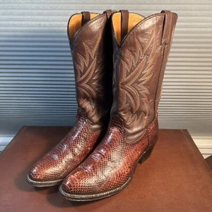 Double H Men's 11D Exotic Genuine Watersnake Brown Leather Cowboy Western Boots - Picture 1 of 20