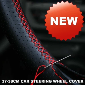 Black 15" Car Steering Wheel Cover Genuine Leather For LEXUS IS300 LS460 IS350 - Bild 1 von 10
