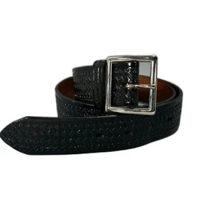 Don Hume B54 Hombre Talla 38 Ancho Cuero Negro Cinturón de Trabajo Tooled Seguridad Policía - Imagen 1 de 7