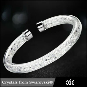 Luxus Crystal Armband mit Kristallen Weiß Edelstahl Neu Geschenk - Bild 1 von 7