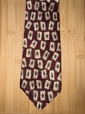 Corbata Henry Grethel Borgoña Multicolor Geométrica Seda - 56L 4.0W Foto 1 de 2