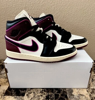 Zapatillas deportivas para mujer Nike Air Jordan 1 Mid SE vela/negro/rosa talla 7 FQ7818-101 Foto 1 de 4