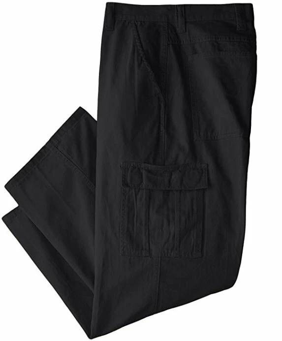 Men's Wrangler 100 Cotton Cargo Pants Black Relaxed Fit 42 X 30 With Tags