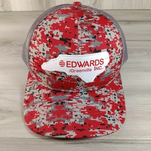 Gorra Edwards INC Richardson Snapback para hombre OSFM roja gris negra camuflaje digital - Imagen 1 de 13