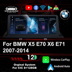 10.25" ANDROID 12 QUALCOMM OCTA-CORE FOR BMW X5 E70 X6 E71 2007-2014 CIC 8+128GB - Picture 1 of 6