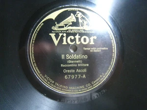 Oreste Ascoli Il Soldatino / Sulle Balze Trentino *Victor 67977 10" 78 rpm - Picture 1 of 3