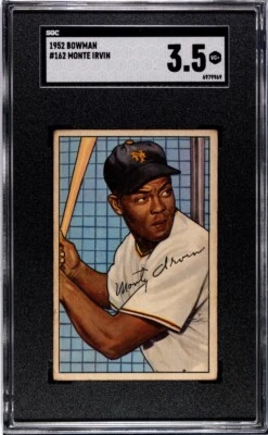 Bowman #162 Monte Irvin 1952 SGC 3,5 Foto 1 de 2